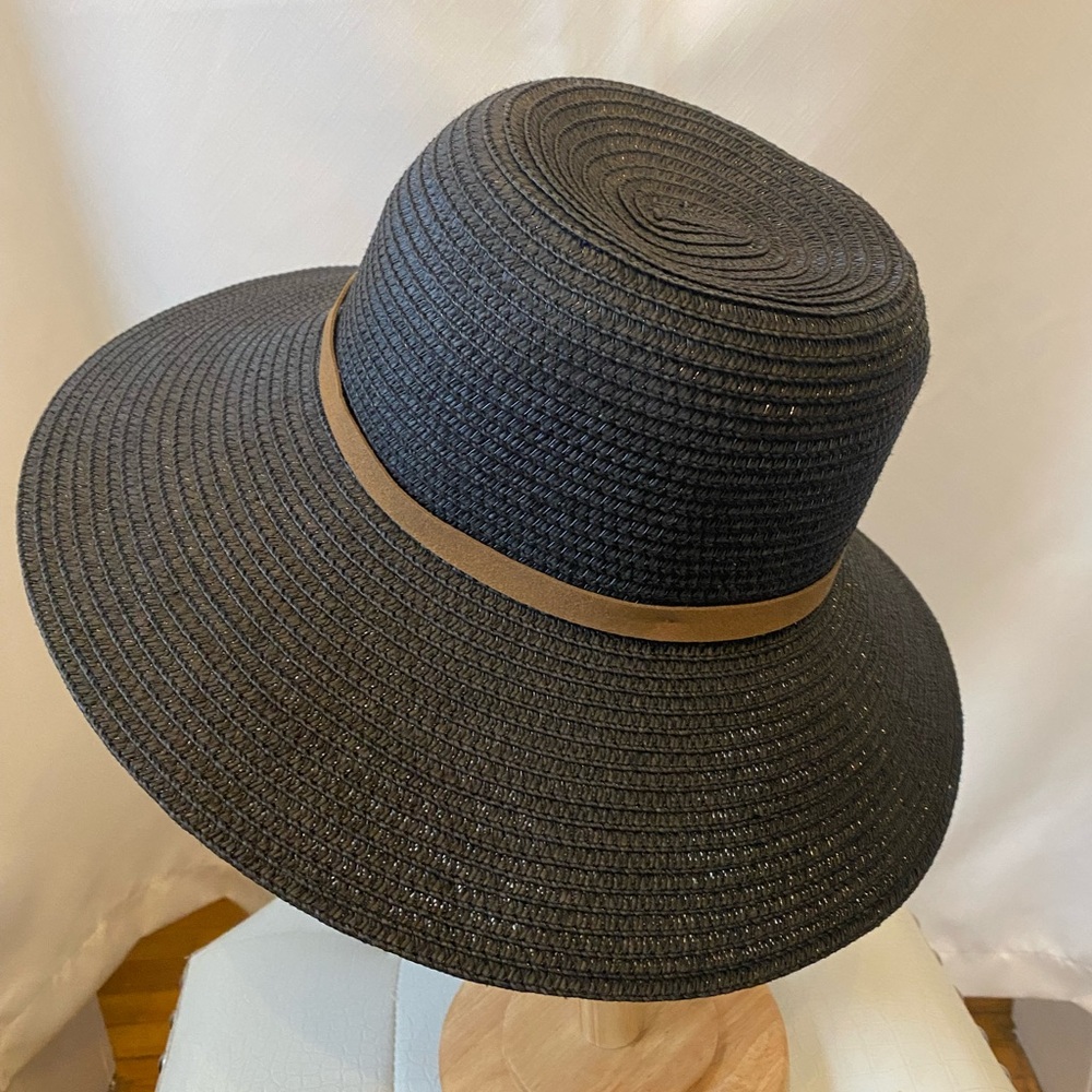 Sunday Best Black Eau Claire Woven Summer Hat Bohemian Resortwear Vacation S/M - Picture 6 of 14